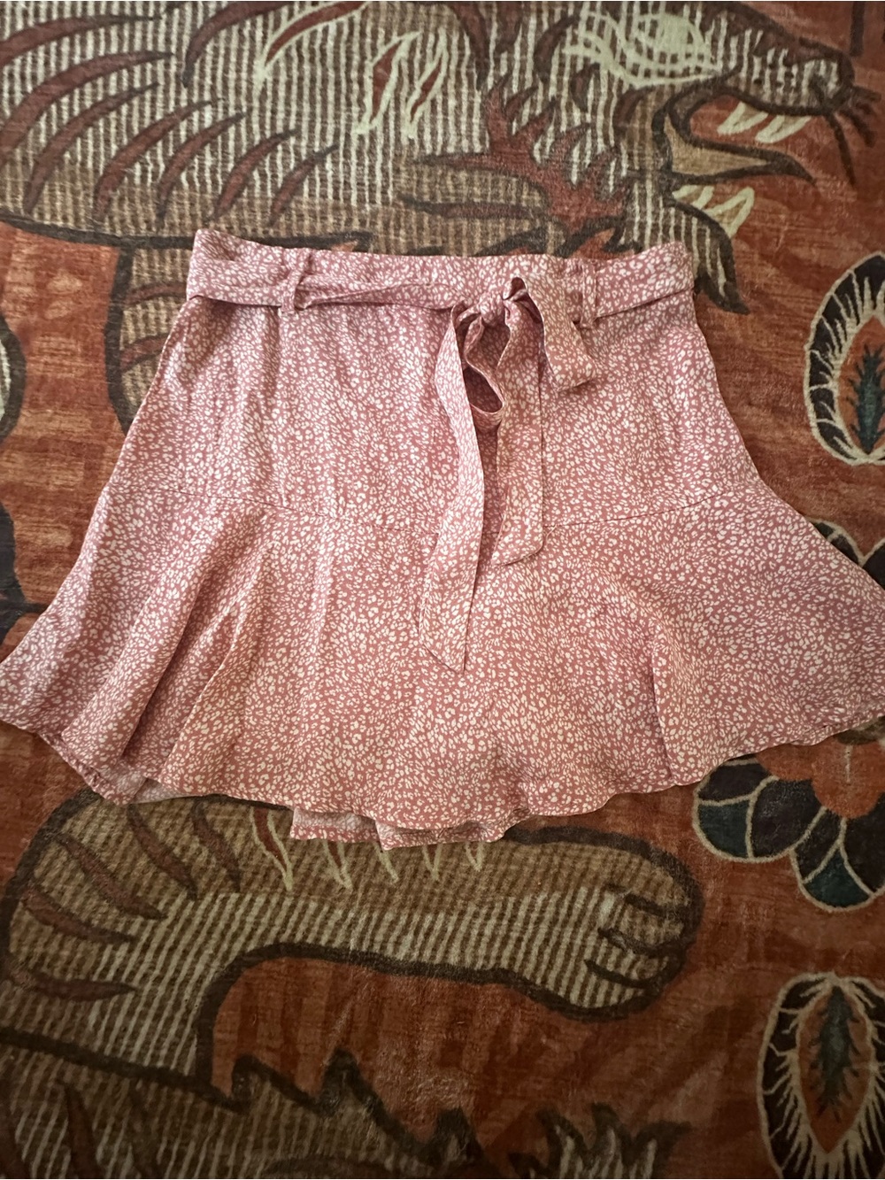 URBAN Romantics Dusty Rose Floral Tie-Front Skater Skirt